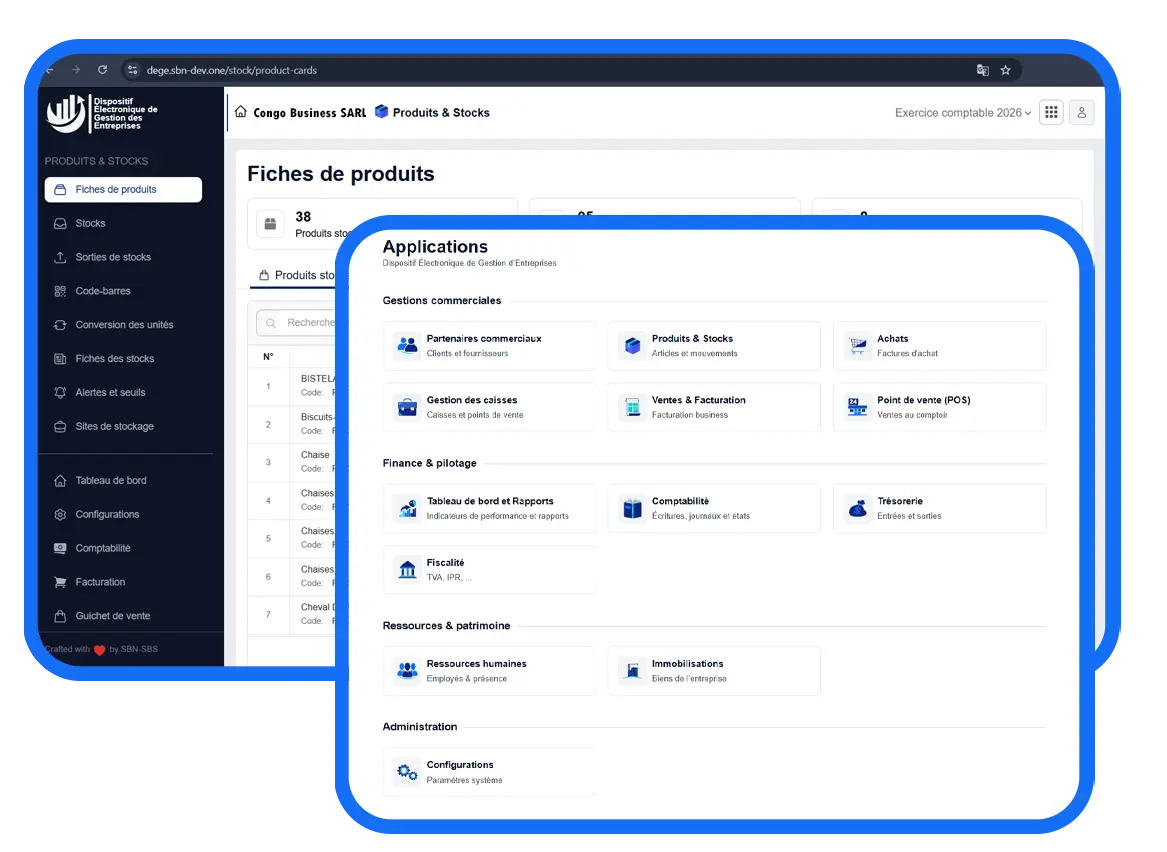 DEGE ERP - Système de gestion d'entreprise